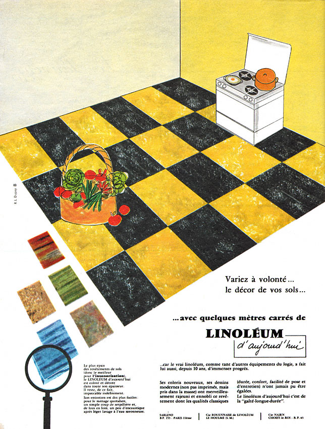 Publicité Linoleum 1962