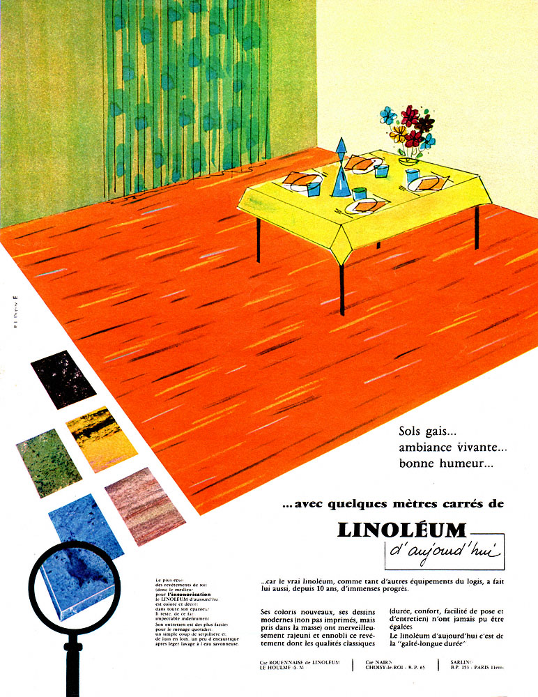 Publicité Linoleum 1962
