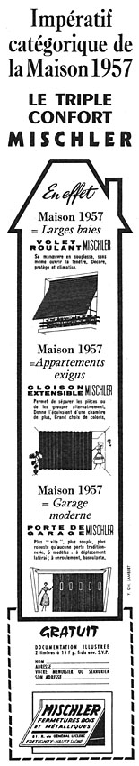 Publicité Mischler 1957