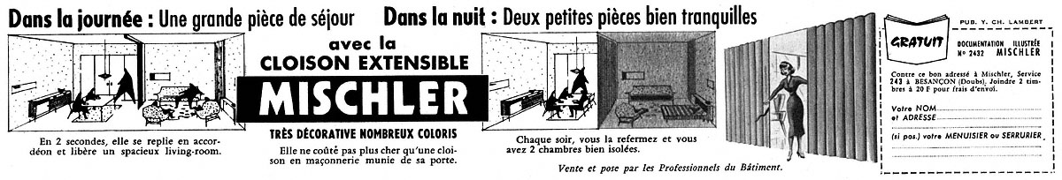 Publicité Mischler 1958