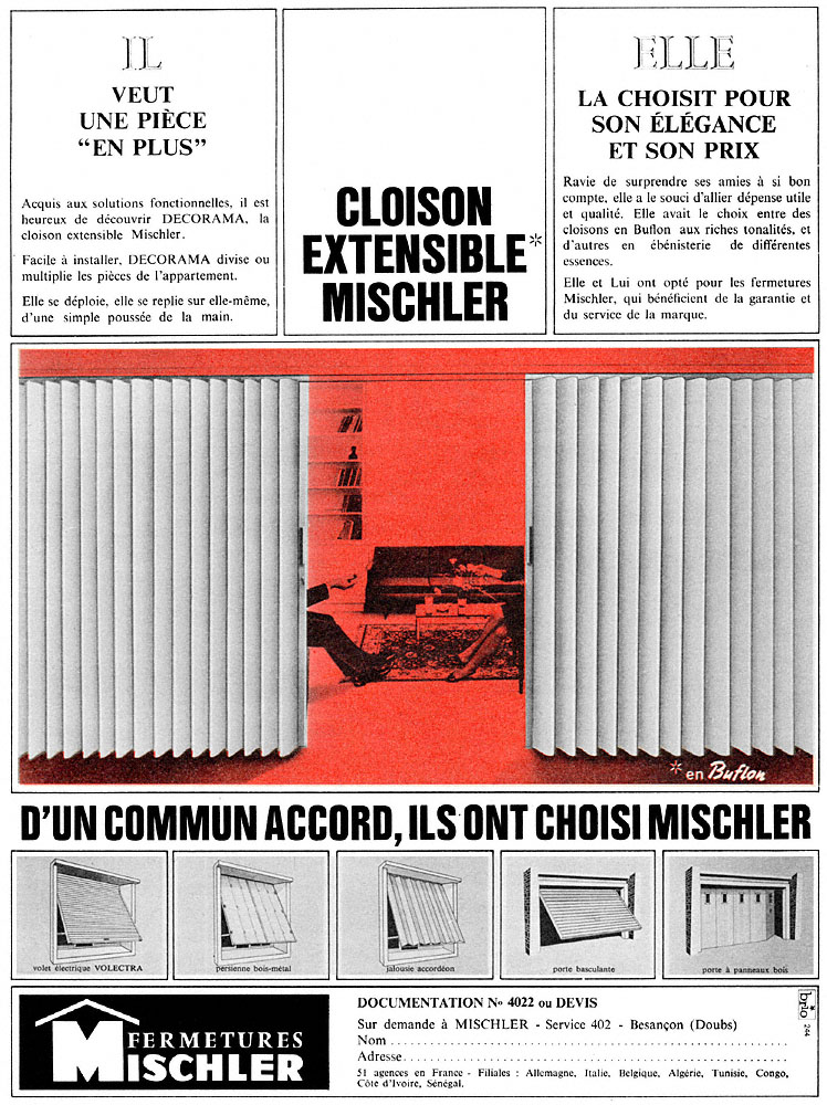 Publicit� Mischler 1965