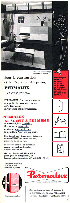 Publicité Permalux 1959