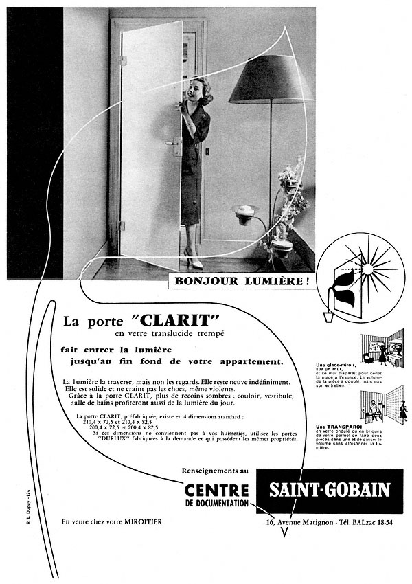 Publicité Saint Gobain 1958