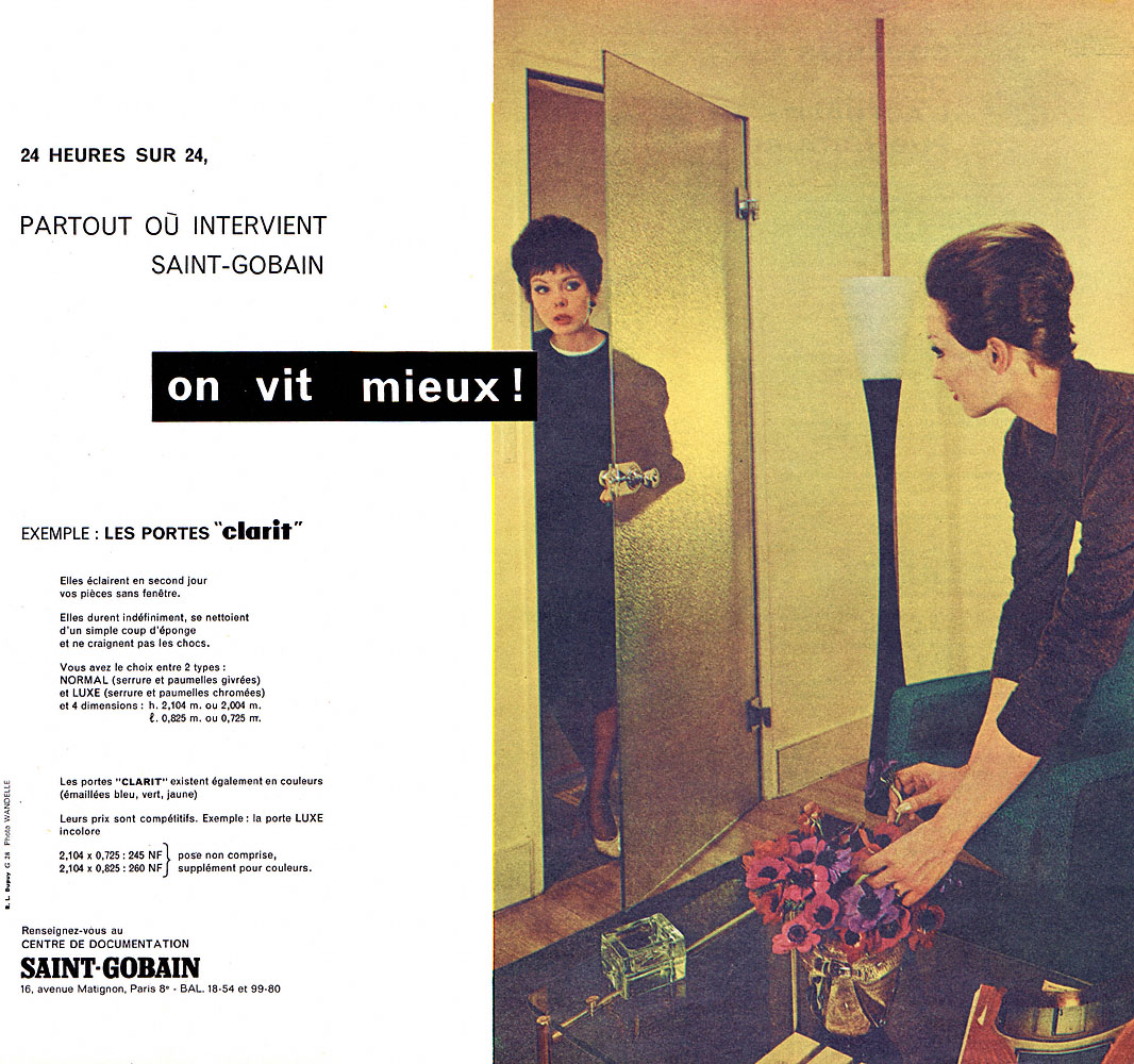 Publicité Saint Gobain 1961