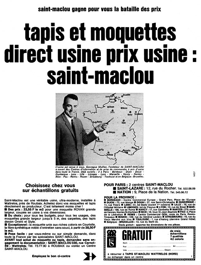 Publicité Saint-maclou 1969