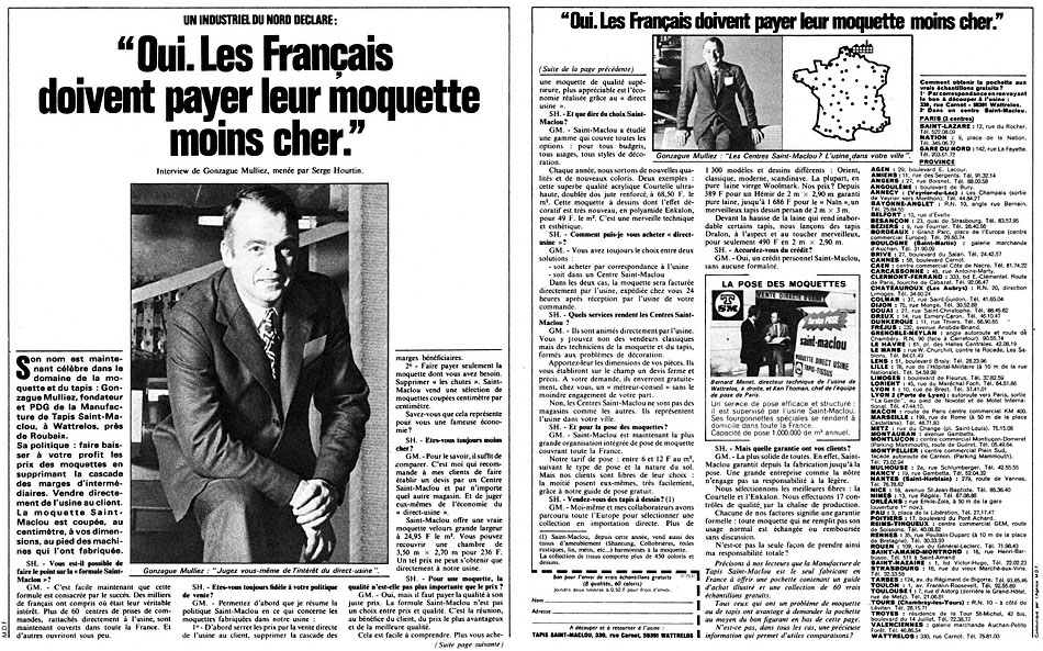 Publicité Saint-maclou 1973