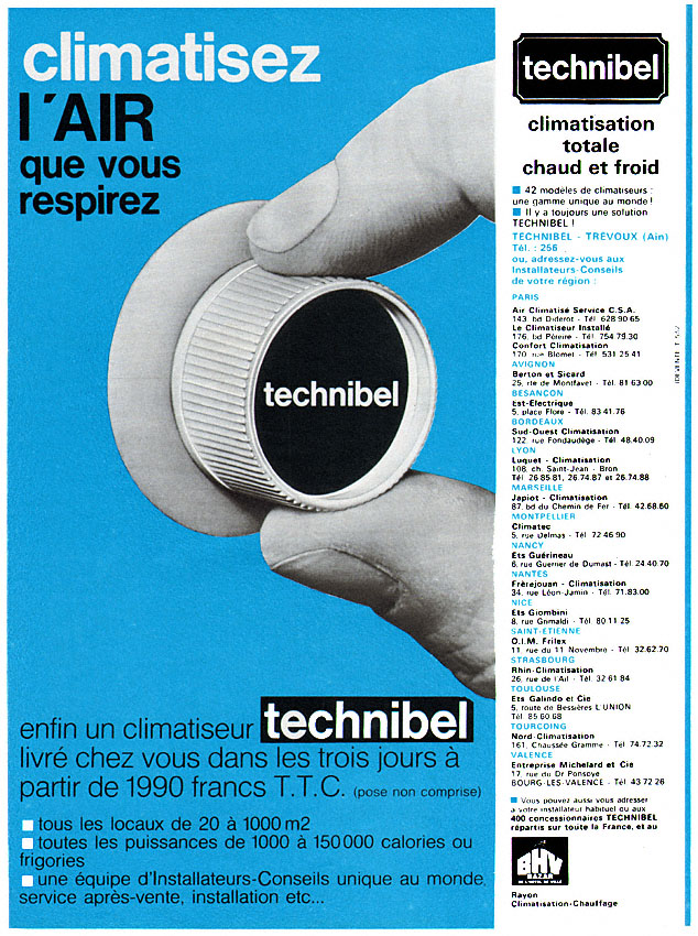 Publicité Technobel 1969