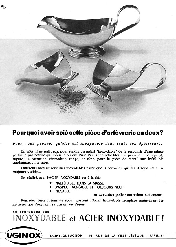 Publicité Uginox 1956