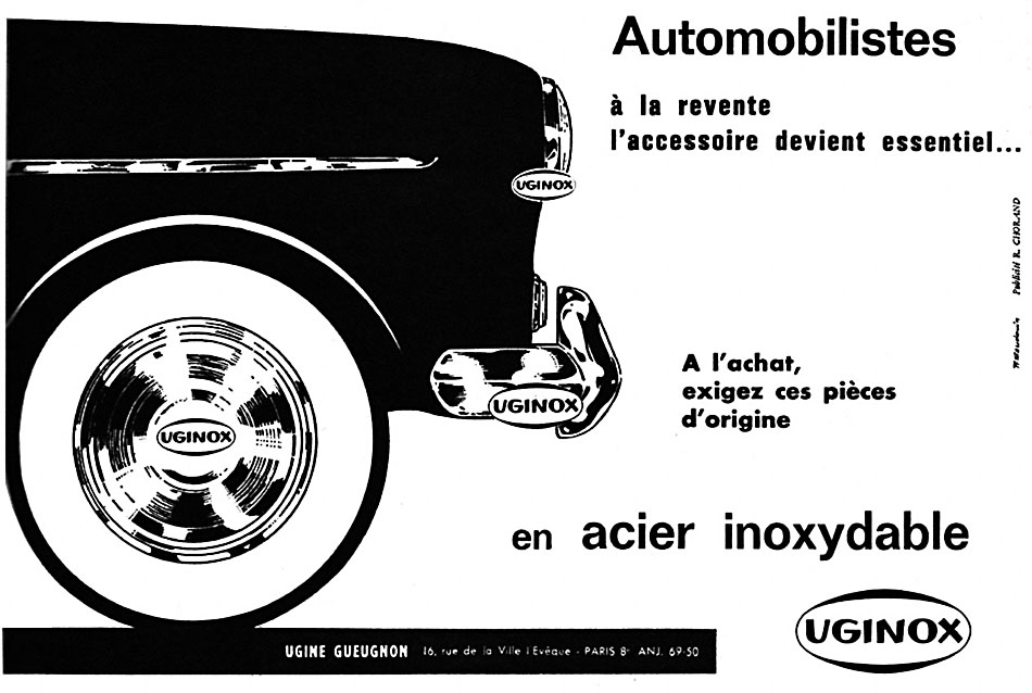 Publicité Uginox 1962