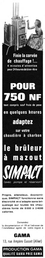 Publicité ZxDivers Chauffage 1963