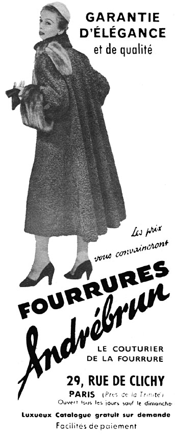 Publicité AndrBrun 1952