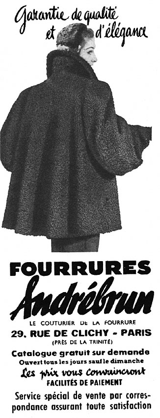 Publicité AndrBrun 1952