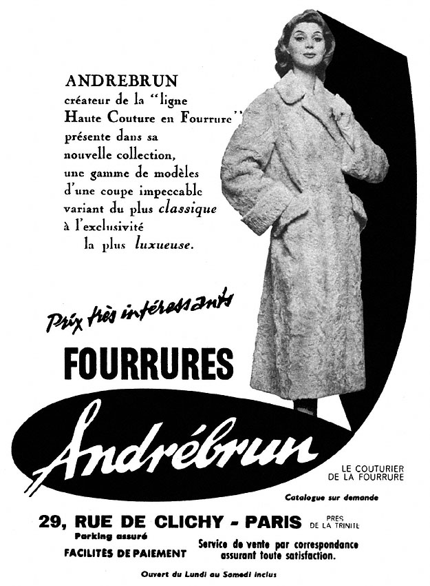 Publicité AndrBrun 1957