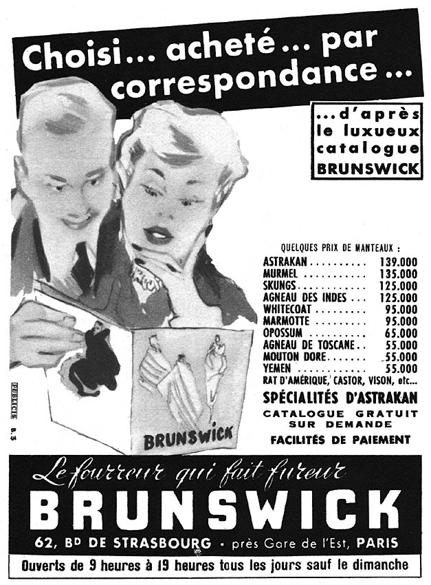 Publicité Brunswick 1952