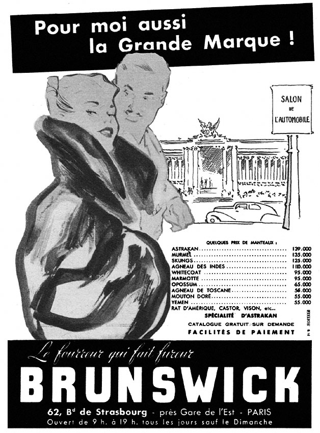 Publicité Brunswick 1952