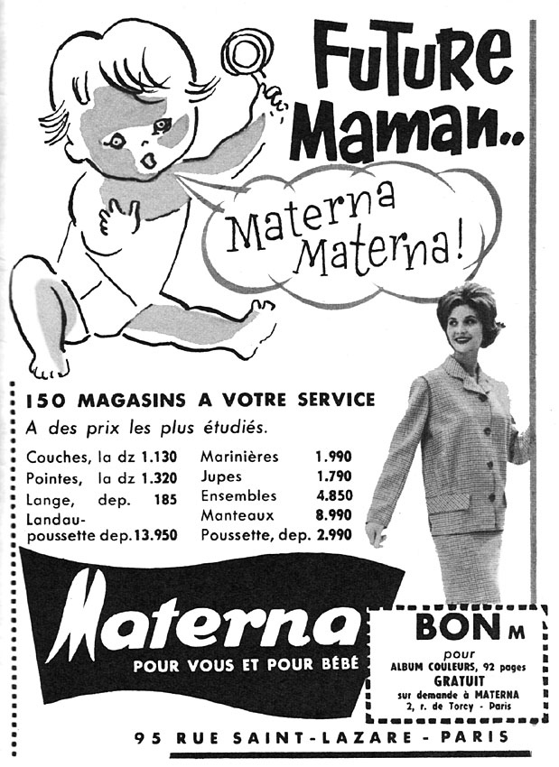 Publicité Materna 1959