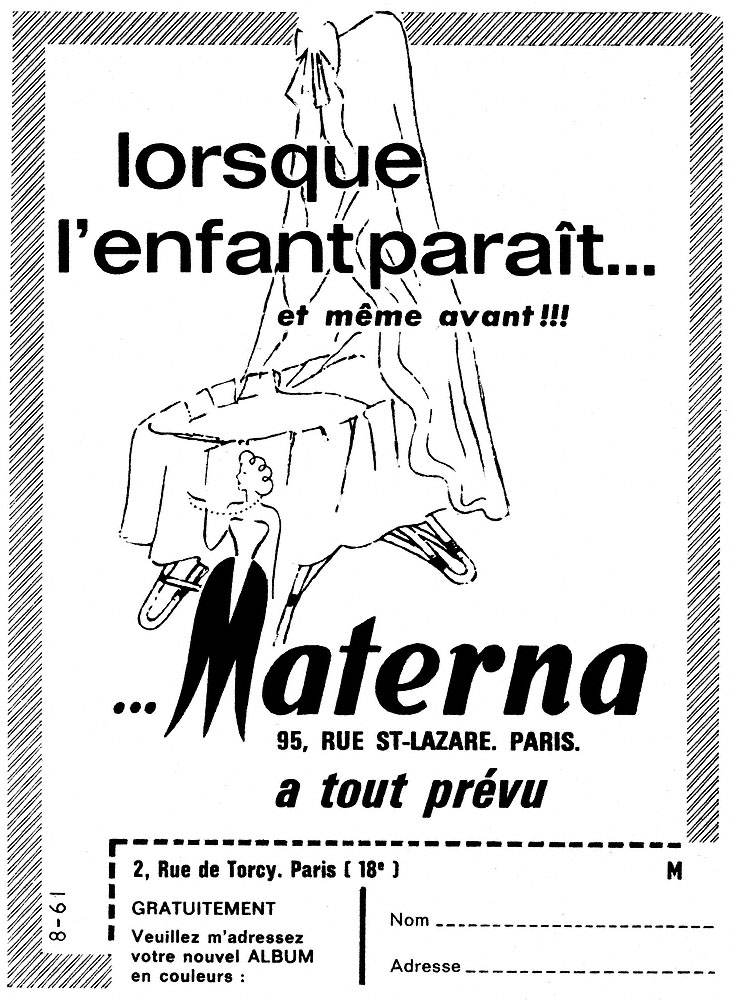 Publicité Materna 1961