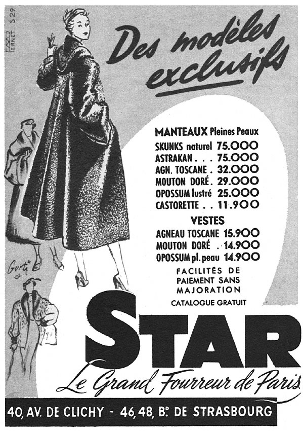 Publicité Star 1950