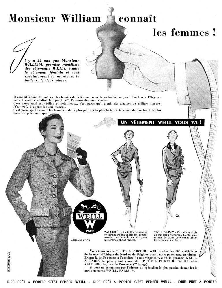 Publicité Weill 1955