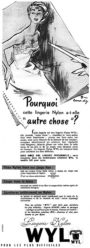 Publicité Wyl 1952