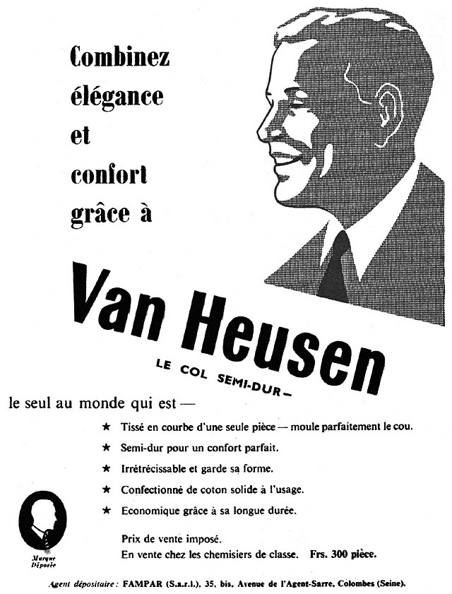 Publicité Chemises 1952