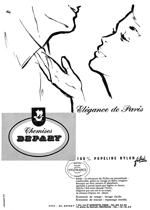 Publicité Chemises 1956