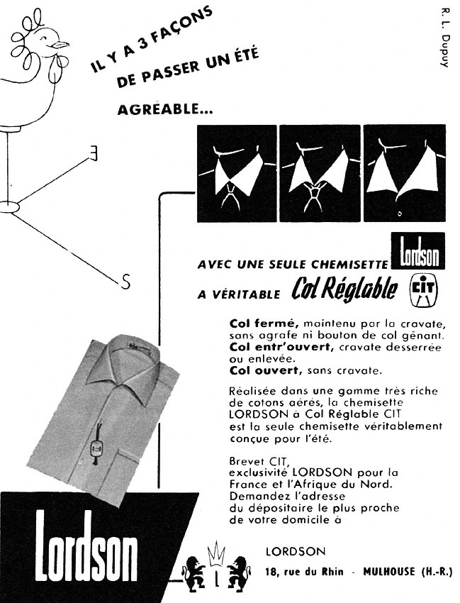 Publicité Lordson 1954