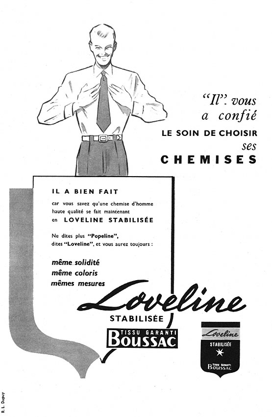 Publicité Loveline 1952