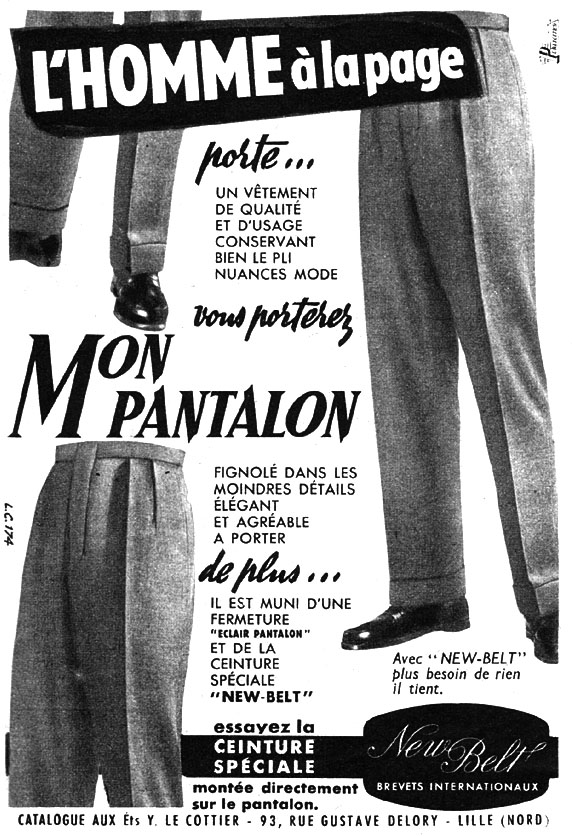 Publicité Mon Pantalon 1954
