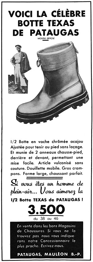 Publicité Pataugas 1956