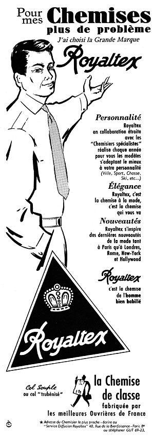 Publicité Royaltex 1956