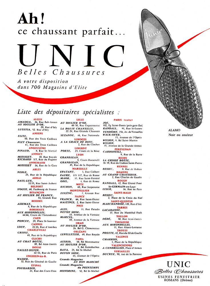 Publicité Unic 1962