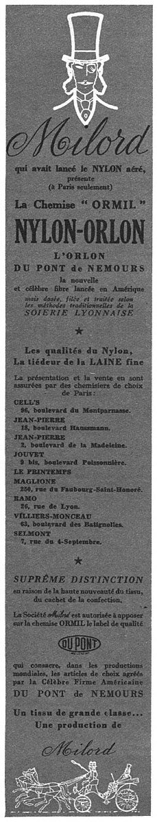 Publicité ZDivers Chemises 1953