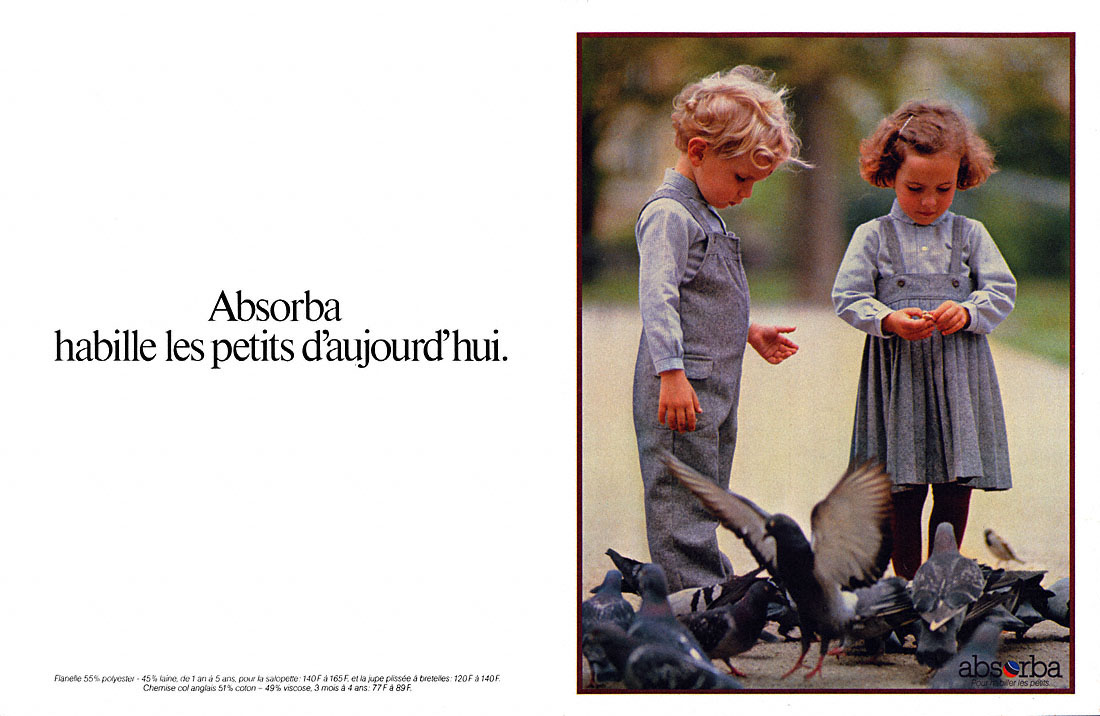 Publicité Absorba 1979