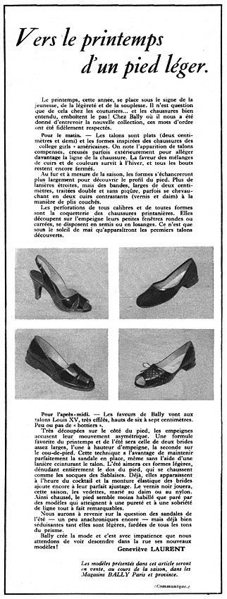 Publicité Bally 1953