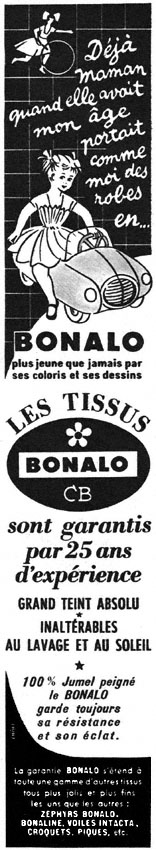 Publicité Bonalo 1953