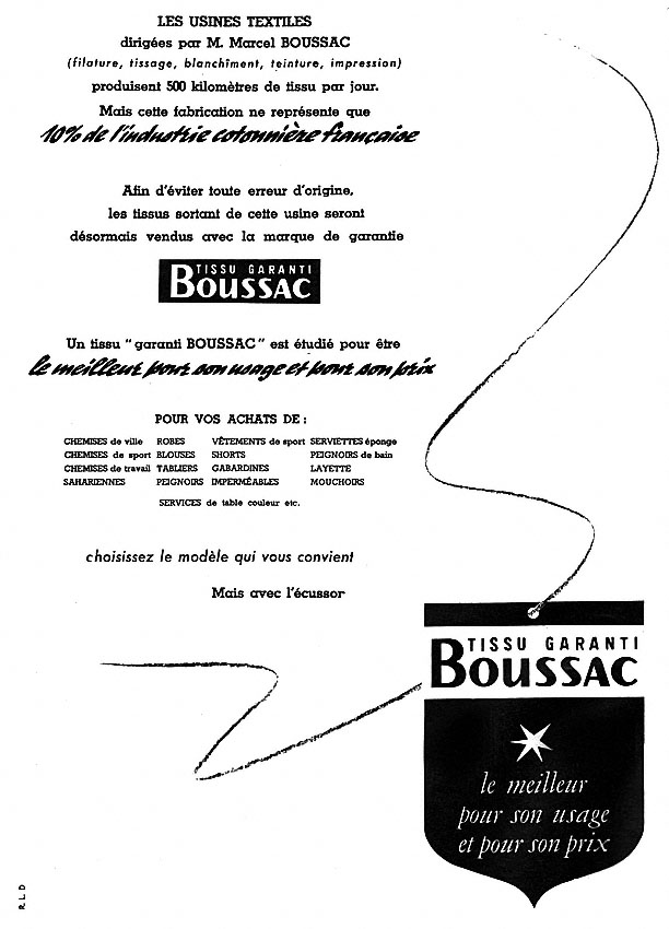 Publicité Boussac 1952