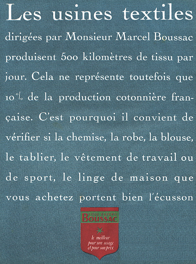 Publicité Boussac 1952