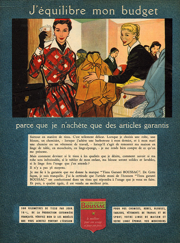 Publicité Boussac 1952