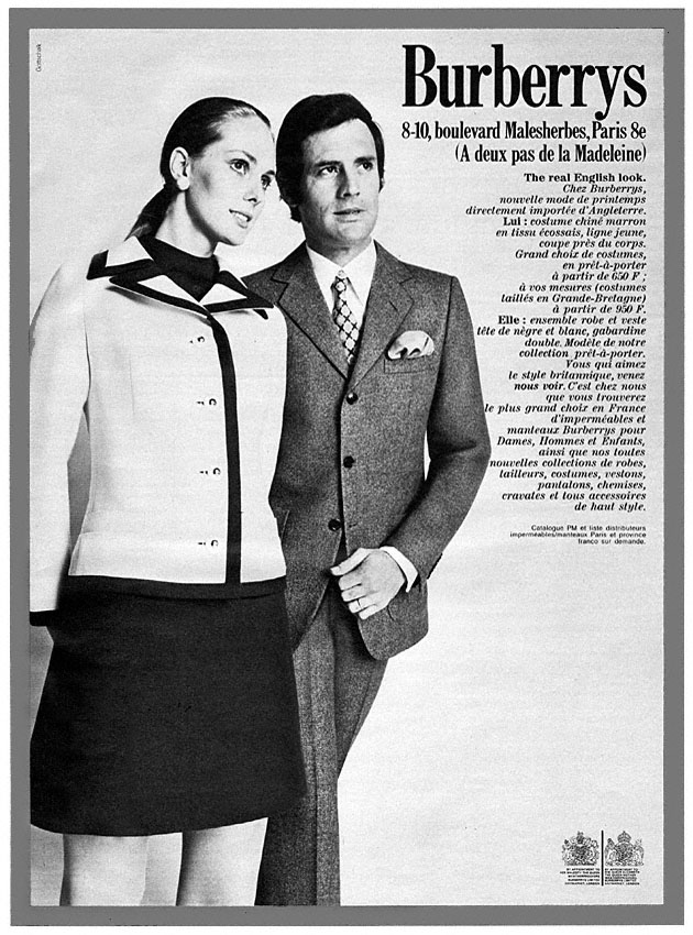 Publicité Burberrys 1970