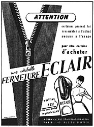 Publicit Fermeture Eclair 1955