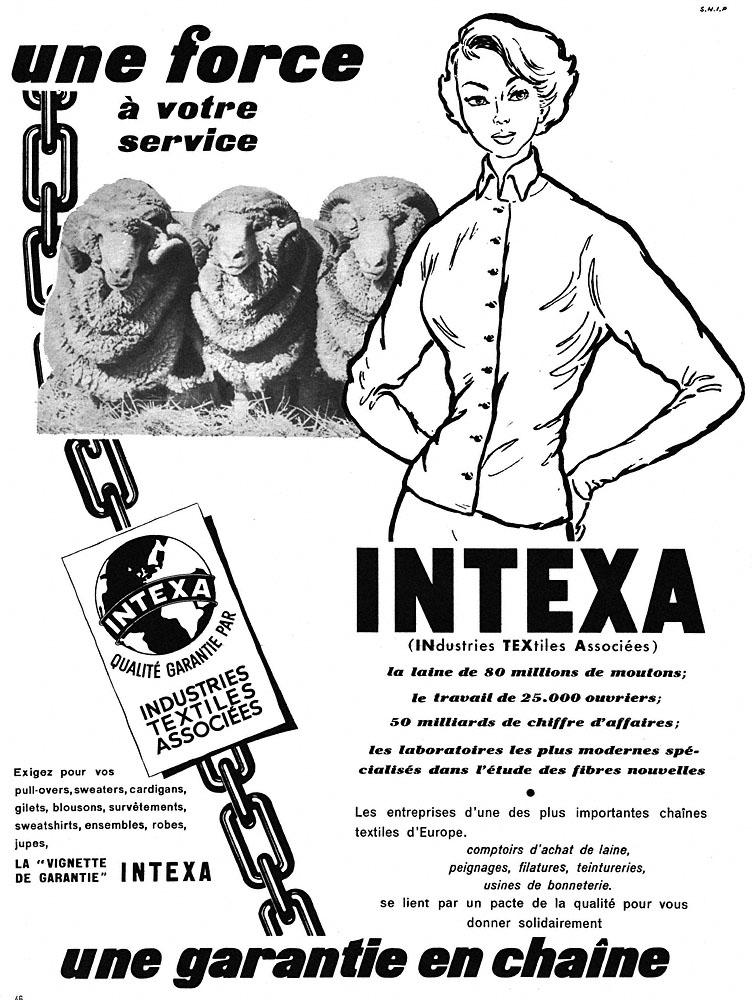 Publicité Intexa 1954