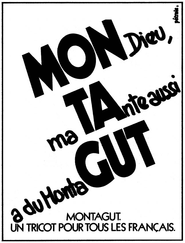 Publicité Montagut 1980