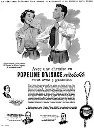 Marque Popeline d'Alsace 1953