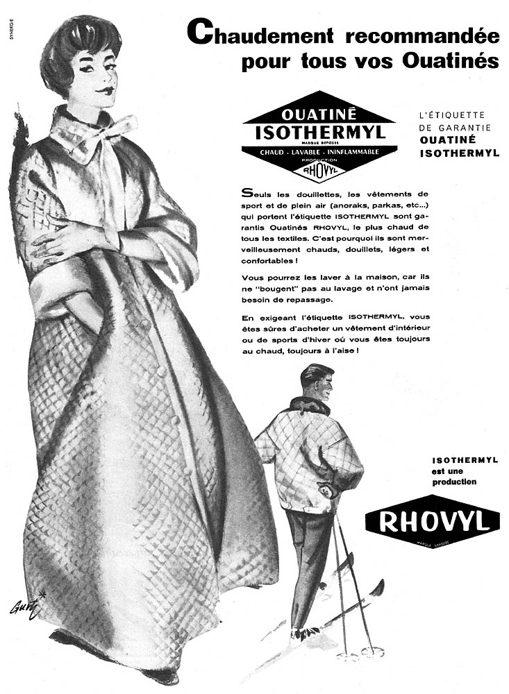 Publicité Rhovyl 1958