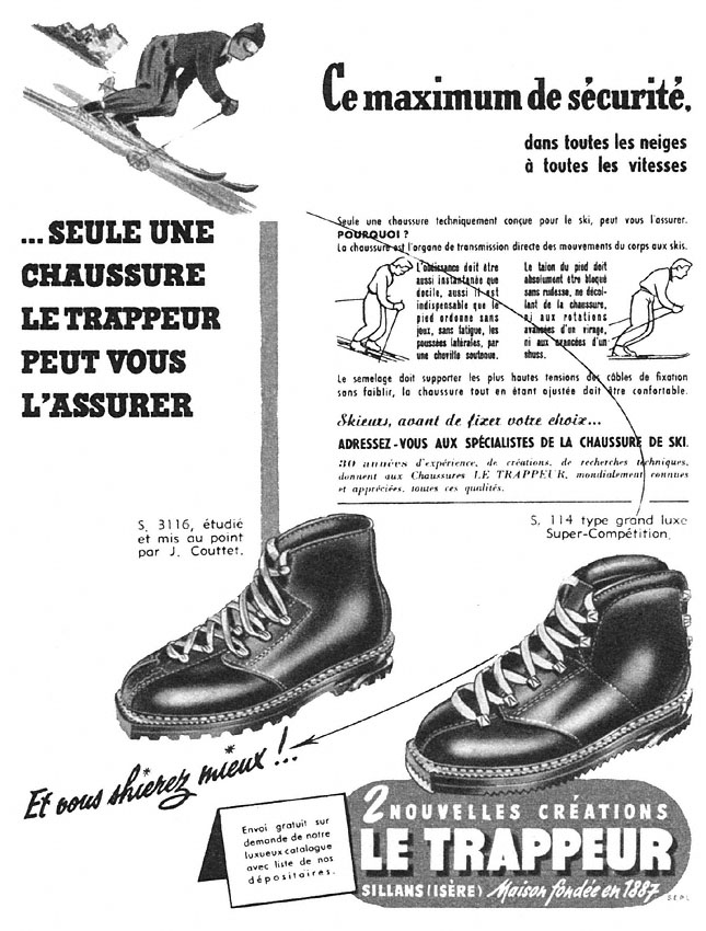 Publicité Le Trappeur 1952