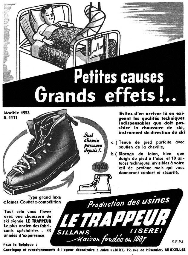 Publicité Le Trappeur 1953
