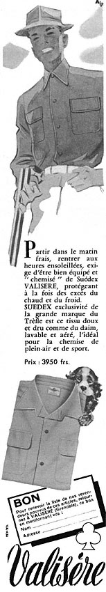 Publicité Valisre 1954