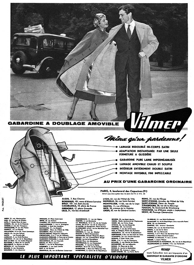 Publicité Vilmer 1955