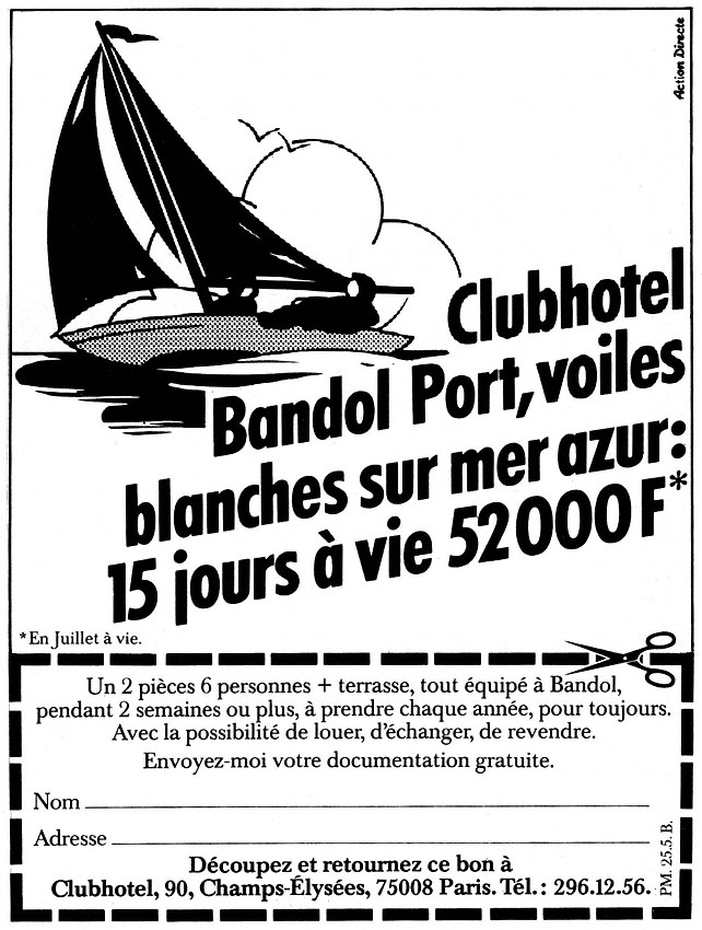 Publicité ClubHotel 1978